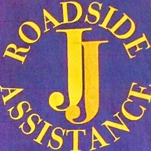 Roadside Assistance logo with yellow J centered on purple background and text in circle